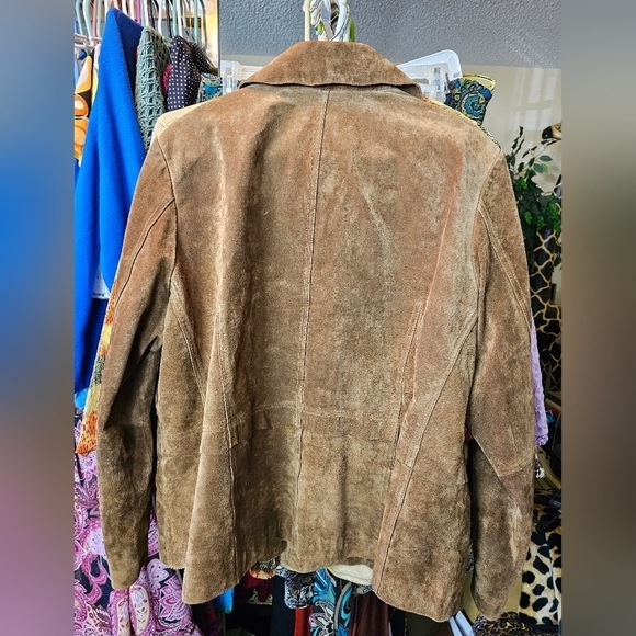COLDWATER CREEK BROWN GENUINE SUEDE LEATHER JACKET PLUS SIZE 2XL - Picture 6 of 6